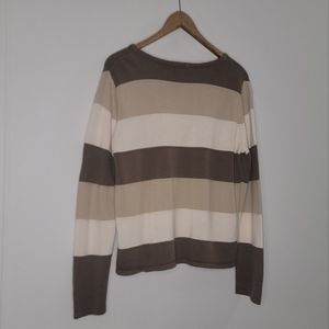 Christopher & Banks Striped Tri-color Sweater Large